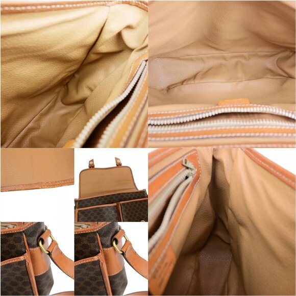 AUTHENTICITY GUARANTEED CELINE Logo Macadam Pattern Shoulder Bag Circle Charm - Picture 14 of 15